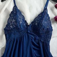 camisón, vestido de noche para mujer, conjunto de cuello, escote en V profundo y ropa interior, lencería con volantes ENCE, pijamas - details 12