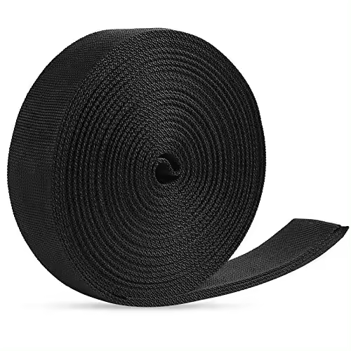 Cinta de embalaje de nailon negro de alta resistencia, 5cm, 10m, ideal para manualidades DIY, uso en exteriores e interiores - 1
