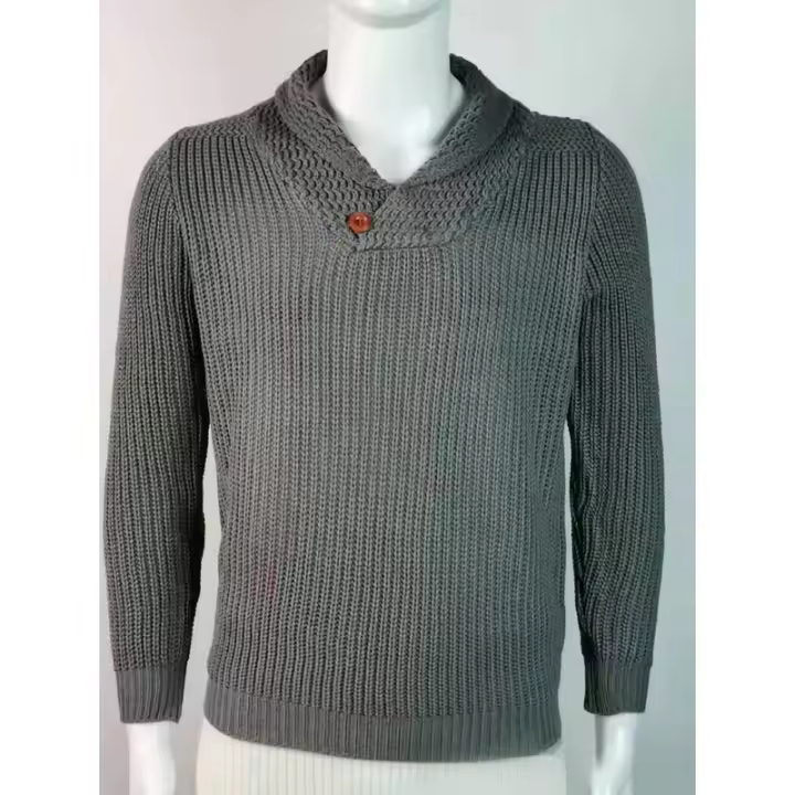 Suéteres de talla grande para hombre, jersey de color liso, tops de punto, ropa de otoño e invierno, 2024 - 1