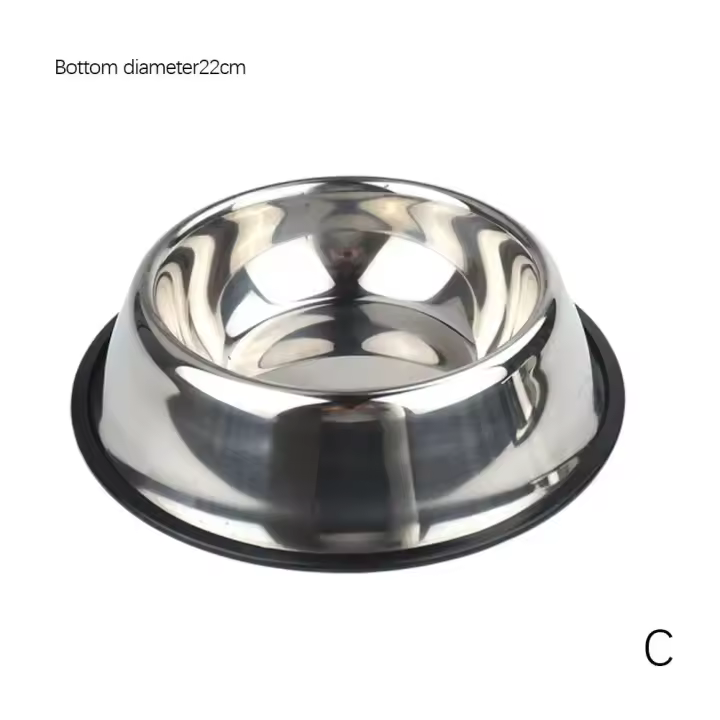 Tazón de Acero Inoxidable para Mascotas Prueba de Resbalones, Anti-Alimentos, Disco de Agua para Perros - 1