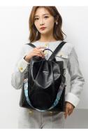 Mochila de Cuero Suave Casual para Mujeres Impermeable, Resistente al Desgaste, Antirrobo con Patrones de Parche Bolsa de Hombro Grande con Lining de Dacron - details 7
