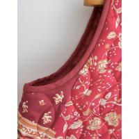BUNO-Chaleco acolchado con estampado de flores rojas chinas para mujer, abrigo sin mangas, cuello en V, botones cubiertos, ropa de abrigo corta Vintage, 2025 - details 9