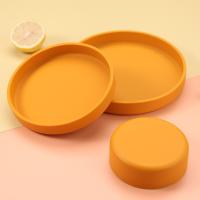 Juego de platos de cena de estilo nórdico para hornear, sartenes redondas de silicona para Pizza, bandeja antiadherente, platos de alimentación al aire libre, 3 uds. - details 9