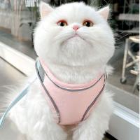 Correa reflectante para el pecho para mascotas, chaleco con arnés para gato transpirable antiescape, cuerda de tracción ajustable sin tirones para perros, animales pequeños - details 12