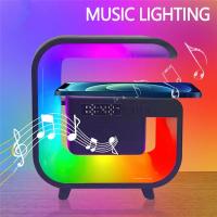 Soporte de cargador inalámbrico, Altavoz Bluetooth, despertador, luz RGB,estación de carga rápida para iPhone, Samsung, Xiaomi - details 0