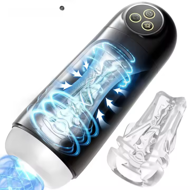 Embalaje privado SEX Masturbador masculino automático 10 modos de succión vibratoria Copa mastubadora con textura 3D realista Juguetes sexuales de vagina de bolsillo para - 1