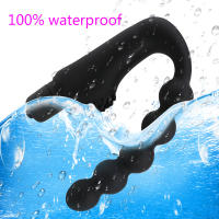 Vibrador Prostalítico de Silicona 10 Velocidades Plug Anal para Adultos 5 Abalorios - details 2
