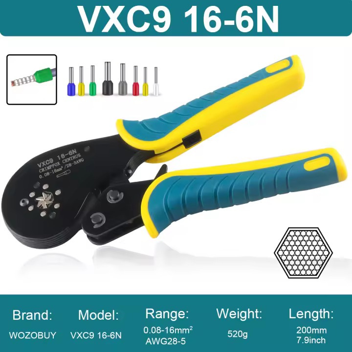 Herramienta de Crimpado Hexagonal WOZOBUY para Cables y Conectores de Cables de 8-5 AWG Herramienta de Carpintería con Batería Dangerous Goods - 1