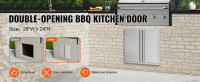 SucceBuy Puerta de acceso para barbacoa, puerta de pared vertical de montaje empotrado con manijas empotradas para isla de barbacoa, estación de parrilla - details 0