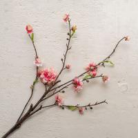 Rama de flor de melocotón Artificial de 79cm, flor de ciruelo de seda de tacto Real de plástico, flor falsa elegante para sala de estar y escritorio - details 1