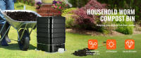 SucceBuy Compostador de gusanos de 5 bandejas, contenedor de abono de gusanos de 50 L para exteriores e interiores, kit de granja de gusanos de diseño sostenible, para reciclaje de residuos de alimentos, heces de gusanos, té de gusanos, vermicultura y ver - details 0