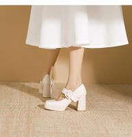 Zapatos Mary Jane de tacón alto con punta cuadrada, hebilla y tacón grueso. - details 18