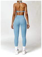 Mujeres Sexy belleza espalda gimnasio correr Push Up Yoga deportes sujetadores transpirable envuelto Yoga deportes sujetadores copa triangular ropa interior femenina - details 11