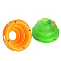 Juguetes Divertidos para mascotas, disco de bola loca para gato, placa de entretenimiento interactiva, plato giratorio Trilaminar de dos capas, torre de juguete para gato, disco de pista - details 5
