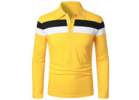 Polo de golf para hombre, camiseta a rayas de manga larga con solapa, ropa deportiva transpirable, primavera y verano - details 1