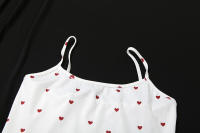 BUNO-Conjunto de 2 piezas con estampado de corazón cómodo de Nibber para mujer, cuello cuadrado, sin mangas, Crop Tops + Shorts elásticos, trajes de moda para niñas dulces - details 11