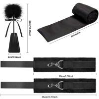 Juego de Lazos de BDSM Leten Collar de Pulsera de Cadena Trasera Ajustable con Blindfold y Manos Atadas - details 34