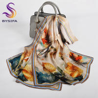 BYSIFA 12 Momme Bufanda de seda de morera 100%, estilo chino, pintura con tinta de agua, ligera, suave, transpirable, larga, protector solar de verano, chal de playa para mujer - details 12