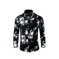 Camisa floral de entretenimiento de moda casual para hombre Camisa de algodón de manga larga - details 8
