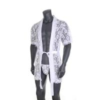 Hombre ultra sexy encaje tanga transparente albornoz traje de casa perspectiva seducción albornoz tacto suave suave - details 7