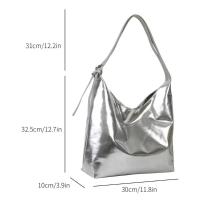 Bolso de Mano de Lujo para Mujer Asa Superior de PU Diseño Informal de Cuero Plateado y Dorado - details 1
