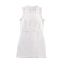 Vestido recto sin mangas con cuello redondo, estilo fragancia, falda corta de temperamento pequeño, ropa de mujer nueva de verano 2025. - details 1