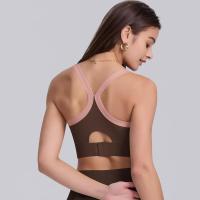 Sujetador deportivo de nailon para mujer, camiseta sin mangas de color sólido, transpirable, de secado rápido - details 9