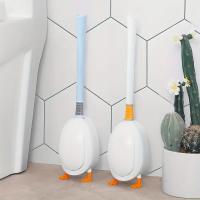 Cepillo De Inodoro De Pico De Pato Con Mango Largo Cepillo De Limpieza De Piso Para Baño Cepillo De Toalla Suave Montado En La Pared Set De Limpieza Del Baño - details 3