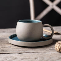 Chaozhou tazas y platillos de café retro cerámica gruesa personalidad creativa café con leche simple cerámica arena pequeño mate - details 6