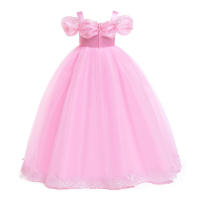Elegante Vestido Largo sin Hombros de Cosplay Aurora Estilo de Princesa en Rosa para Niñas - details 4