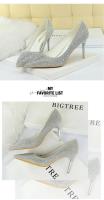 9219-A22K Zapatos planos de banquete sexis con diamantes de agua puntiagudos para boda a la moda, tacones altos de aguja de verano - details 7