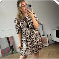 Vestido holgado de algodón con mangas abullonadas para mujer, ropa elegante de manga corta con cuello redondo, suave, verano - details 11