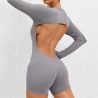 Mono de Yoga sin Espalda 2024 Traje de Gimnasio para Mujeres de Manga Larga Ropa Deportiva de Moda - details 3