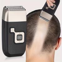 Maquinilla de afeitar eléctrica inalámbrica para hombre, maquinilla de afeitar recargable, recortadora de barba de precisión Sideburn, afeitadora de aseo lavable de doble hoja - details 5