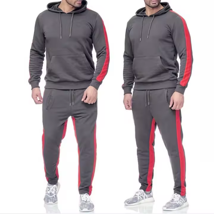 Pantalones de sandalia con capucha de crochet, sudadera deportiva informal, estilo de pareja, otoño e invierno, 2 piezas - 1