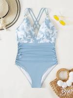 VigoJany Impreso 2025, Tirantes grandes de una pieza para mujer, traje de baño curvilíneo de talla grande con diseño sin espalda, ropa de playa - details 5