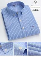 Camisa de hombre de manga corta, 100% algodón, Oxford, suave, botón, cuadros, formal, bolsillo, casual, social, S-6XL, 7XL - details 12
