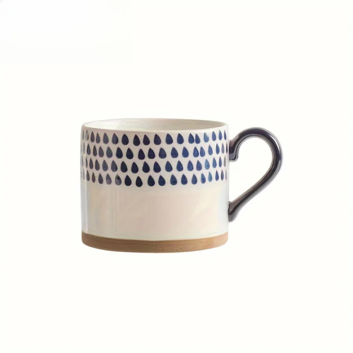 1 Uds 450ML taza de cerámica nórdica café leche taza con mango Retro gran capacidad desayuno japonés taza de avena juego de regalo