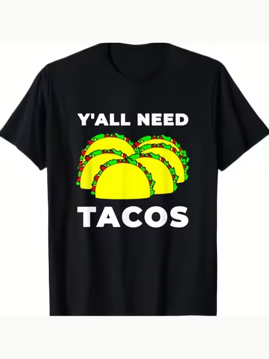 Camiseta divertida para amantes de los tacos, todos necesitan tacos, regalo para papá, manga corta con cuello redondo suave y cómoda, 230g - 1