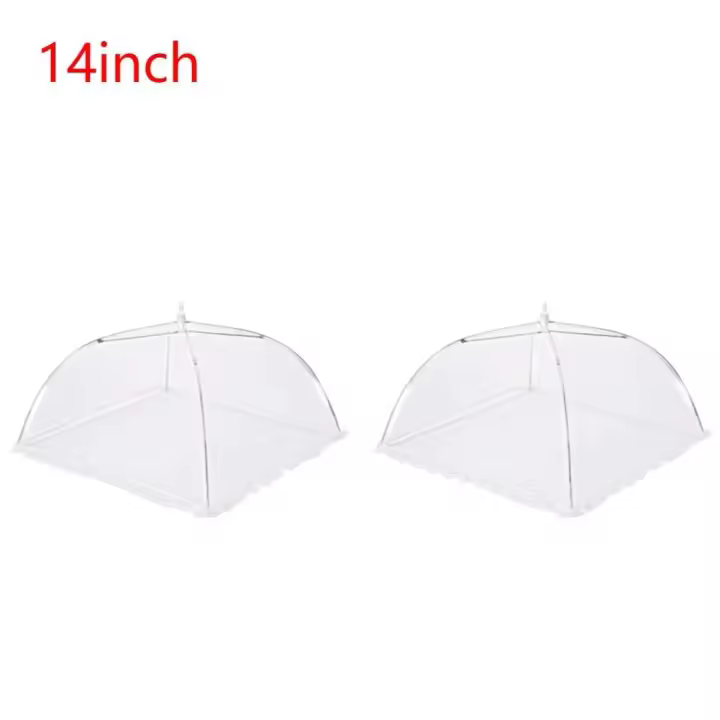 Funda plegable de malla para alimentos, mosquitera, paraguas, picnic, protección de platos, utensilios y herramientas de cocina, 1/2 pieza - 1