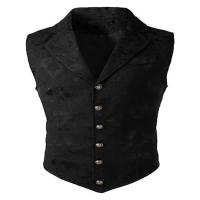 Chaleco de traje para hombre, chaleco con estampado de cuello en V, chaleco de boda para novio, traje elegante para hombre, chaleco, vestido Formal, chaqueta, chaleco, ropa de trabajo - details 19