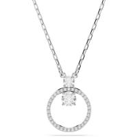 Collar con colgante circular de cristal Swarosk Pave, collar con dije redondo de circonita transparente de plata 925, regalo de joyería para mujer - details 0