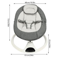 Balancín eléctrico con música para bebé, mecedora con Control remoto, temporizador, mosquitera extraíble y dosel - details 1