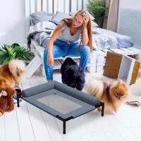 Camas elevadas de malla para mascotas, transpirables, extraíbles, con almohada, cama refrescante para perros, cama para gatos, para tomar el sol en el patio. - details 14