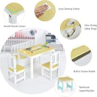 2 Sillas para Niños con Banco, Conjunto de Muebles con Banco de Almacenaje, Muebles Infantiles de 4 Piezas para Niños de 3 a 7 Años (Natural) - details 2