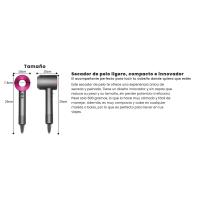 Secador de Pelo Profesional iónico Super Hair Dryer, Diseño Innovador de Ultima generación Sin Aspas, Peso y Tamaño Reducidos, Con Seis Accesorios, incluye soporte de pared, Boquilla Alisadora, Flyaway, Difusor, Boquilla aire suave, Boquilla suave, ALUMAR - details 5