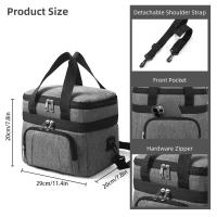 Bolsa de almuerzo con doble aislamiento, fiambrera térmica portátil de capa, bolsa aislante térmica impermeable para Picnic con correa ajustable - details 17