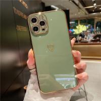 Funda de teléfono suave a prueba de golpes con forma de corazón de amor chapado para iPhone 14 13 12 11 Pro Max 15 X XR XS 7 8 Plus, funda protectora para cámara de lente - details 8