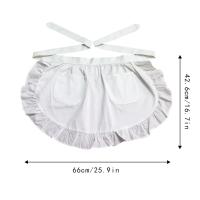 Nuevo Delantal para ayudante en limpieza de estilo europeo, delantal de cocina con bolsillos dobles, delantal de cocina antiincrustante para mujer, medio delantal - details 0