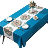 Tablecloth cover tablecloth waterproof, oil-proof and anti-slip tablecloth 4/6/8/10 seats - details 0